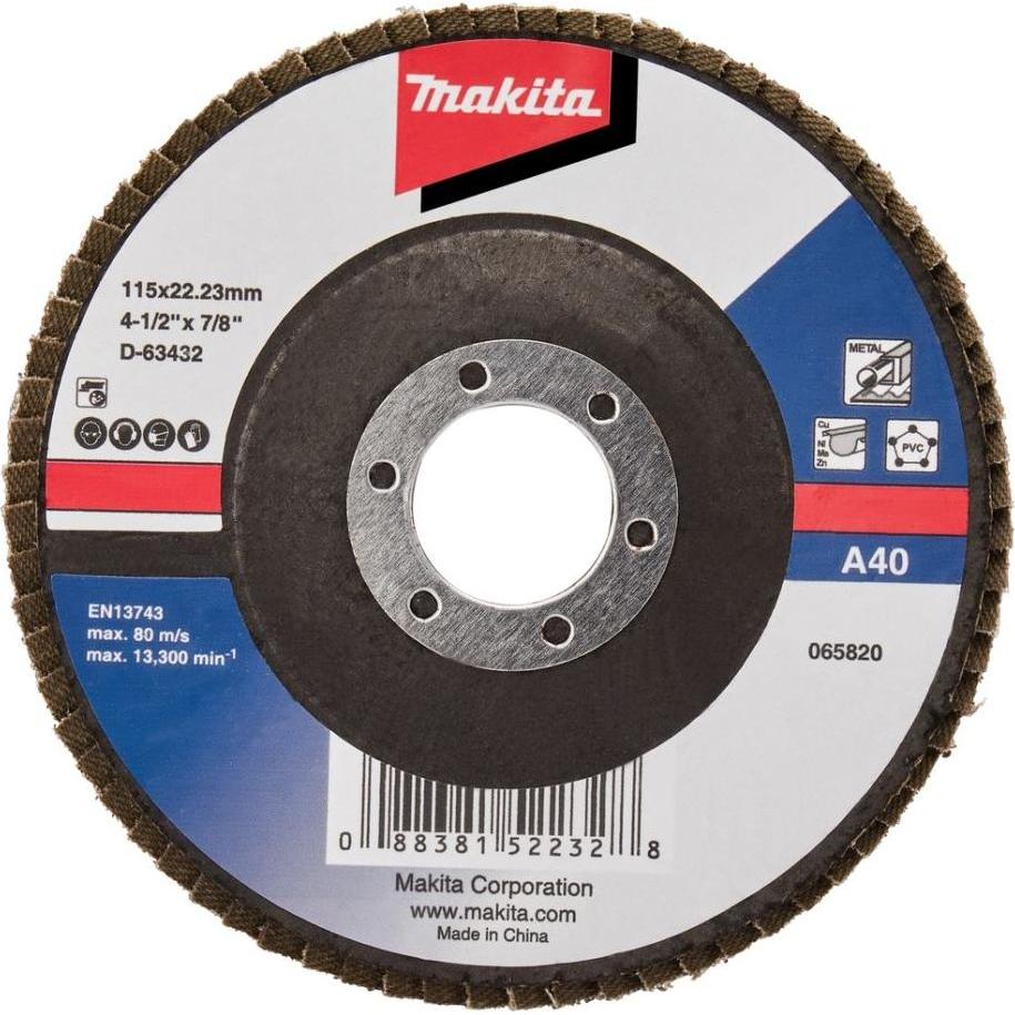 Makita, Abrasivi, Zubehör D-63432-10 Fächerscheibe 115mm A40