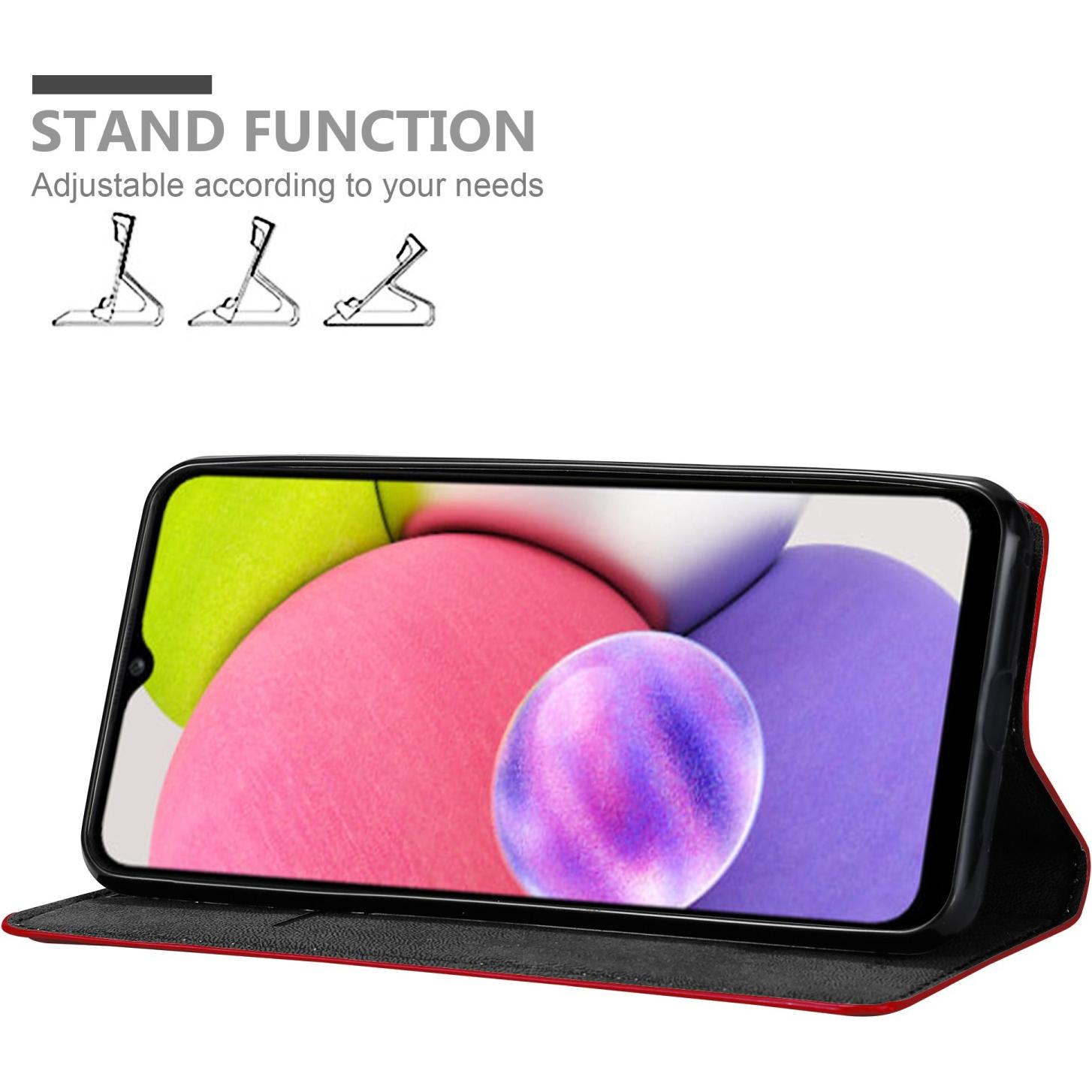 Thumbnail - Cadorabo Book Invis. Magnet Hülle (Samsung Galaxy A03s), Smartphone Hülle, Rot