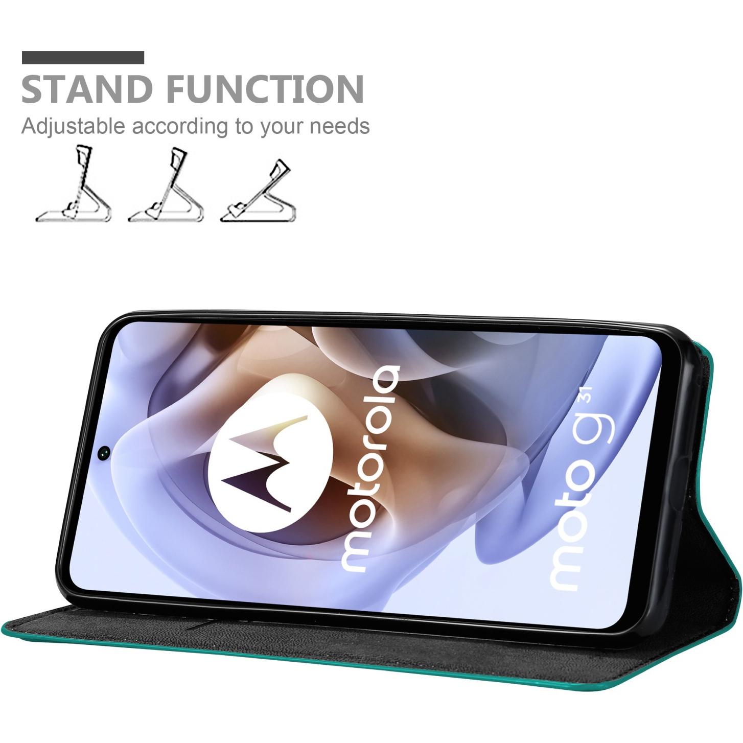 Thumbnail - Cadorabo Book Invis. Magnet Hülle (Motorola Moto G31, Motorola Moto G41), Smartphone Hülle, Türkis