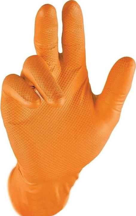 Produktbild Grippaz 246 Orange Nitrilhandschuhe 50 Stück O (M)