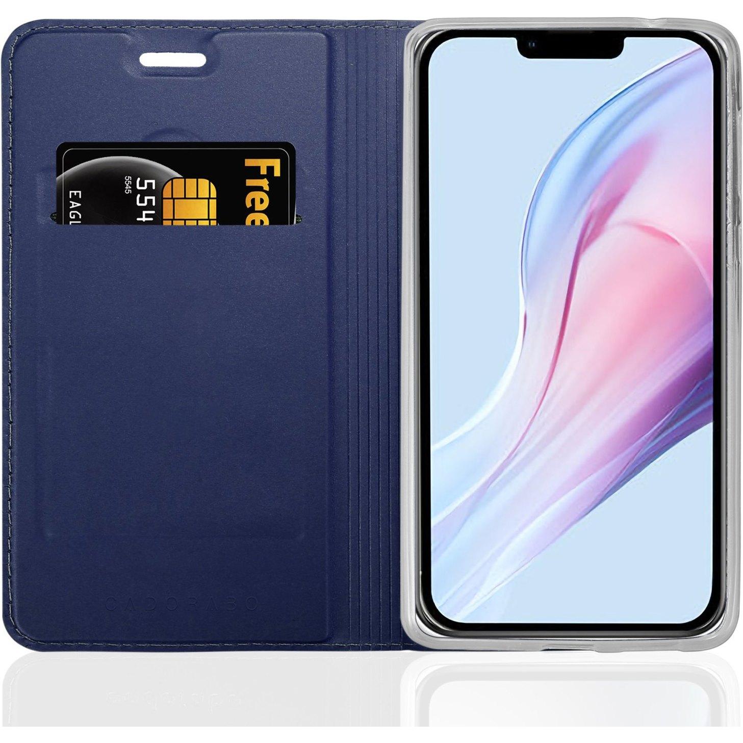 Cadorabo Classy Book Hülle (Apple iPhone 13 Pro), Smartphone Hülle, Blau