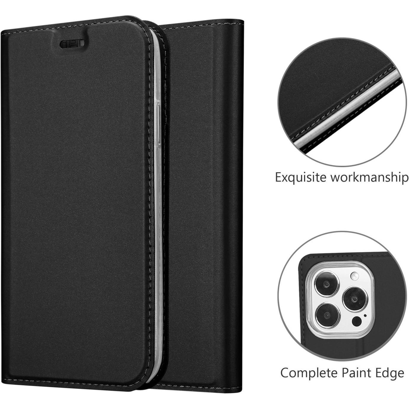 Thumbnail - Cadorabo Classy Book Hülle (Apple iPhone 13 Pro), Smartphone Hülle, Schwarz