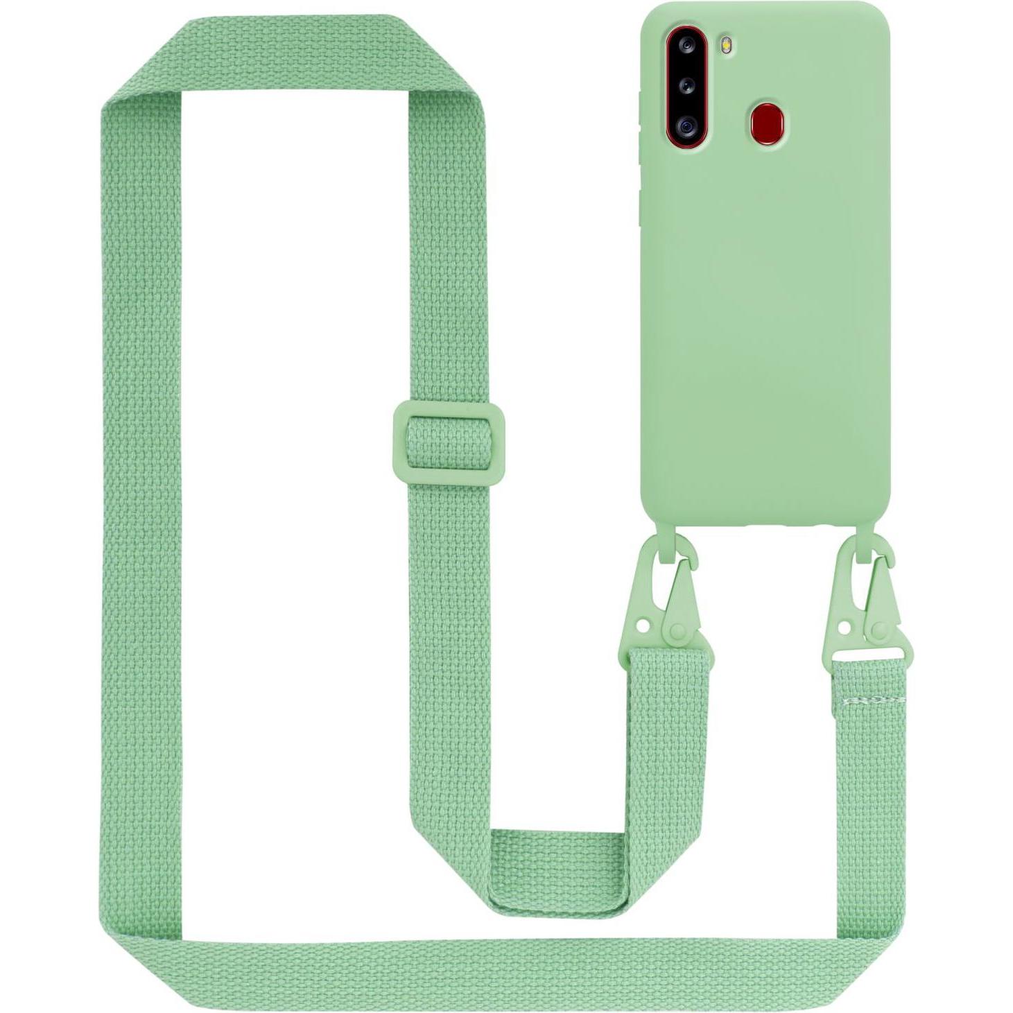 Cadorabo TPU Cover Handy Kette Liquid (Samsung Galaxy A21), Smartphone Hülle, Grün