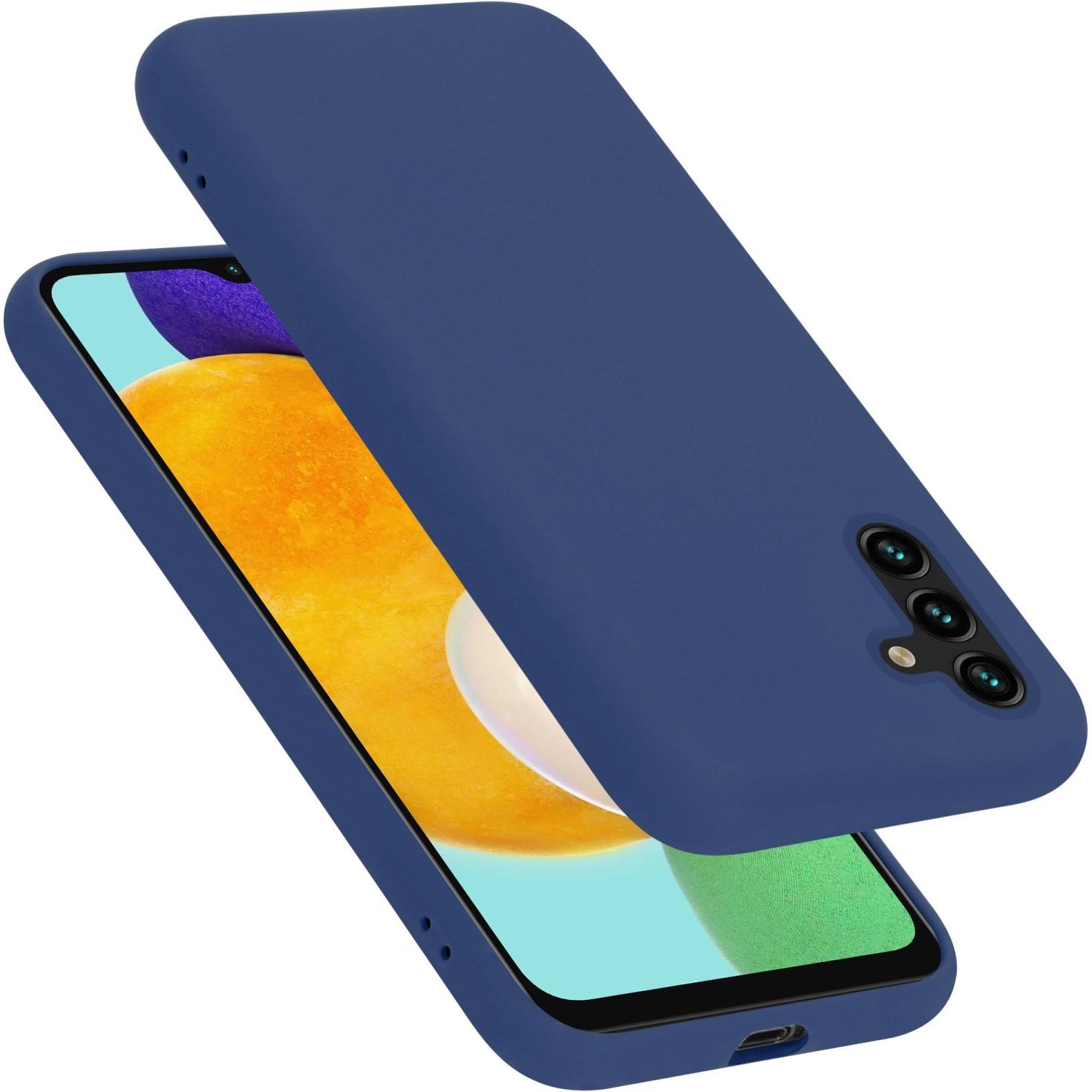 Cadorabo TPU Liquid Silicone Case Hülle (Samsung Galaxy A13 5G), Smartphone Hülle, Blau