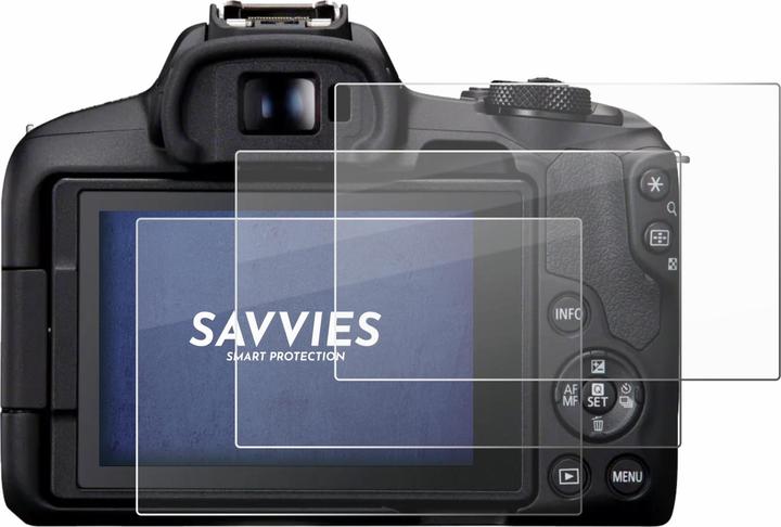 Actual product image Savvies 3x Smart Glass - 9H Hybrid Glass Screen Protector for Canon EOS R50