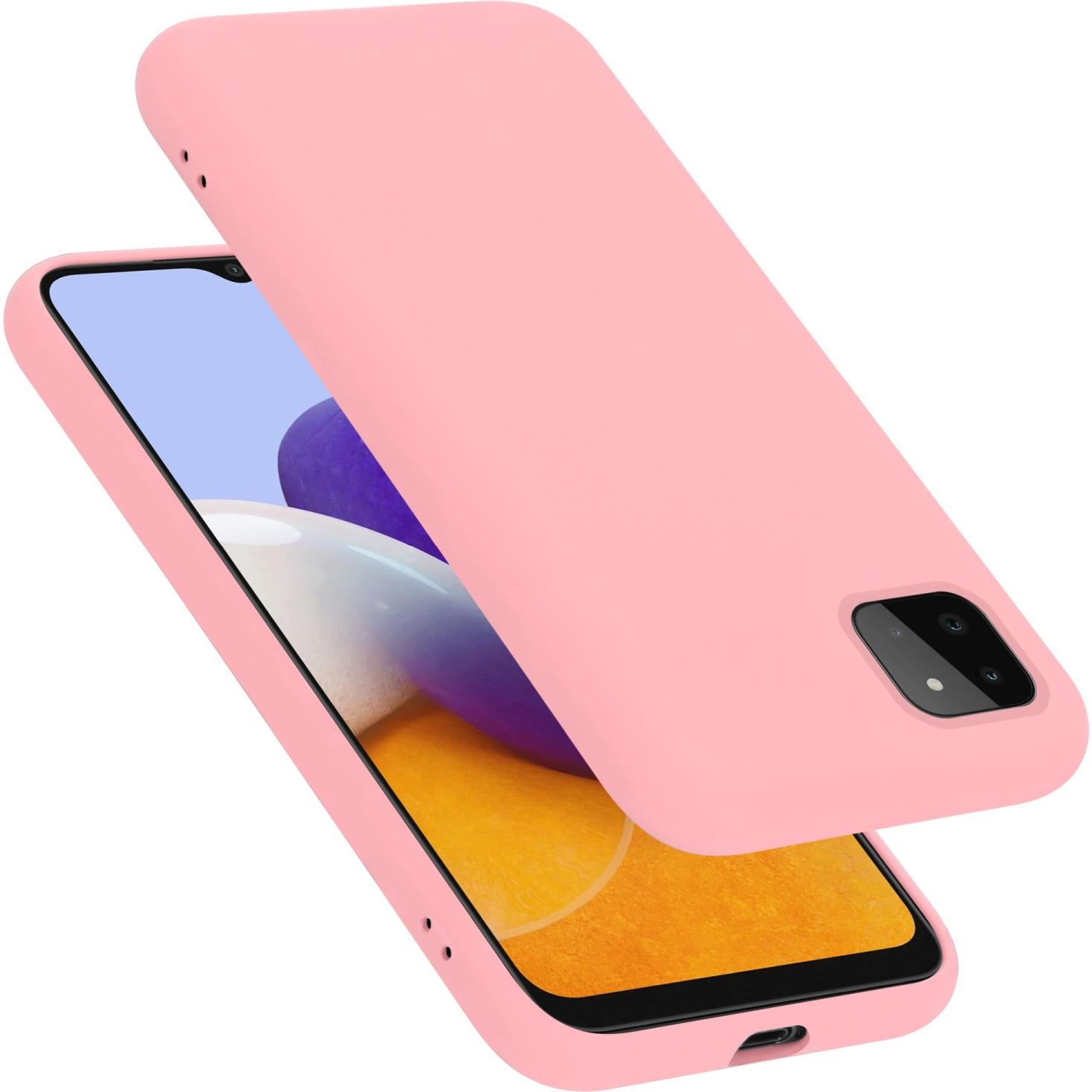 Cadorabo TPU Liquid Silicone Case Hülle (Samsung Galaxy A22 5G), Smartphone Hülle, Rosa