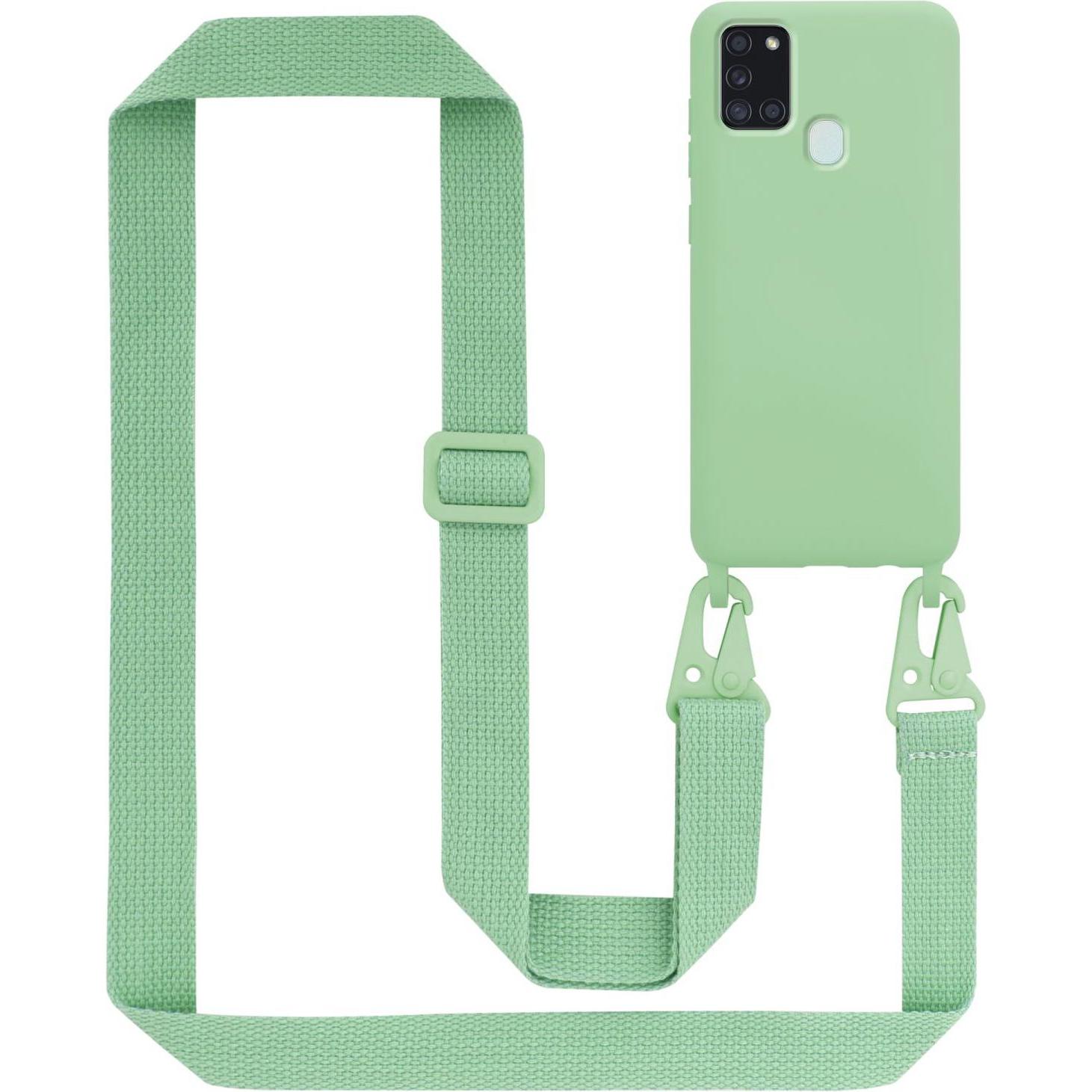 Cadorabo TPU Cover Handy Kette Liquid (Samsung Galaxy A21s), Smartphone Hülle, Grün