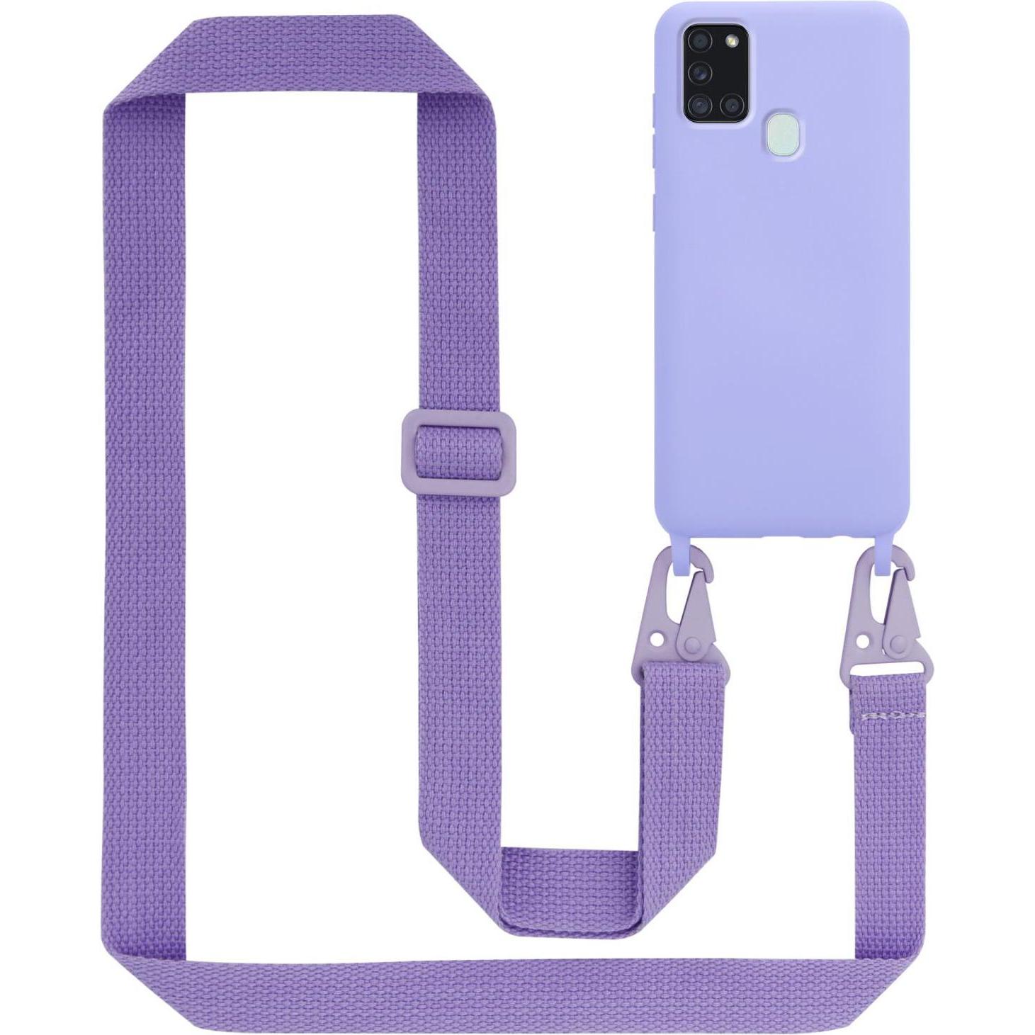 Cadorabo TPU Cover Handy Kette Liquid (Samsung Galaxy A21s), Smartphone Hülle, Violett