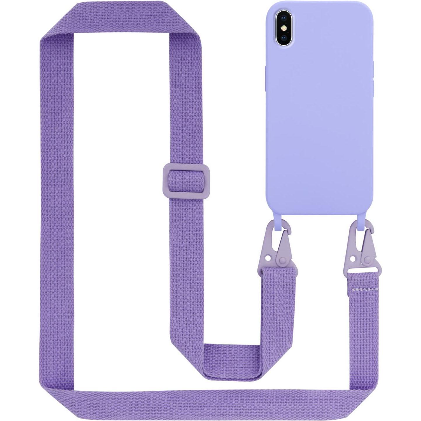 Cadorabo TPU Cover Handy Kette Liquid (Apple iPhone X), Smartphone Hülle, Violett