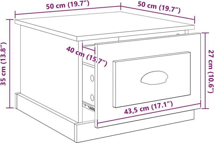 Immagine prodotto vidaXL Couchtisch (50 x 50 x 35 cm)