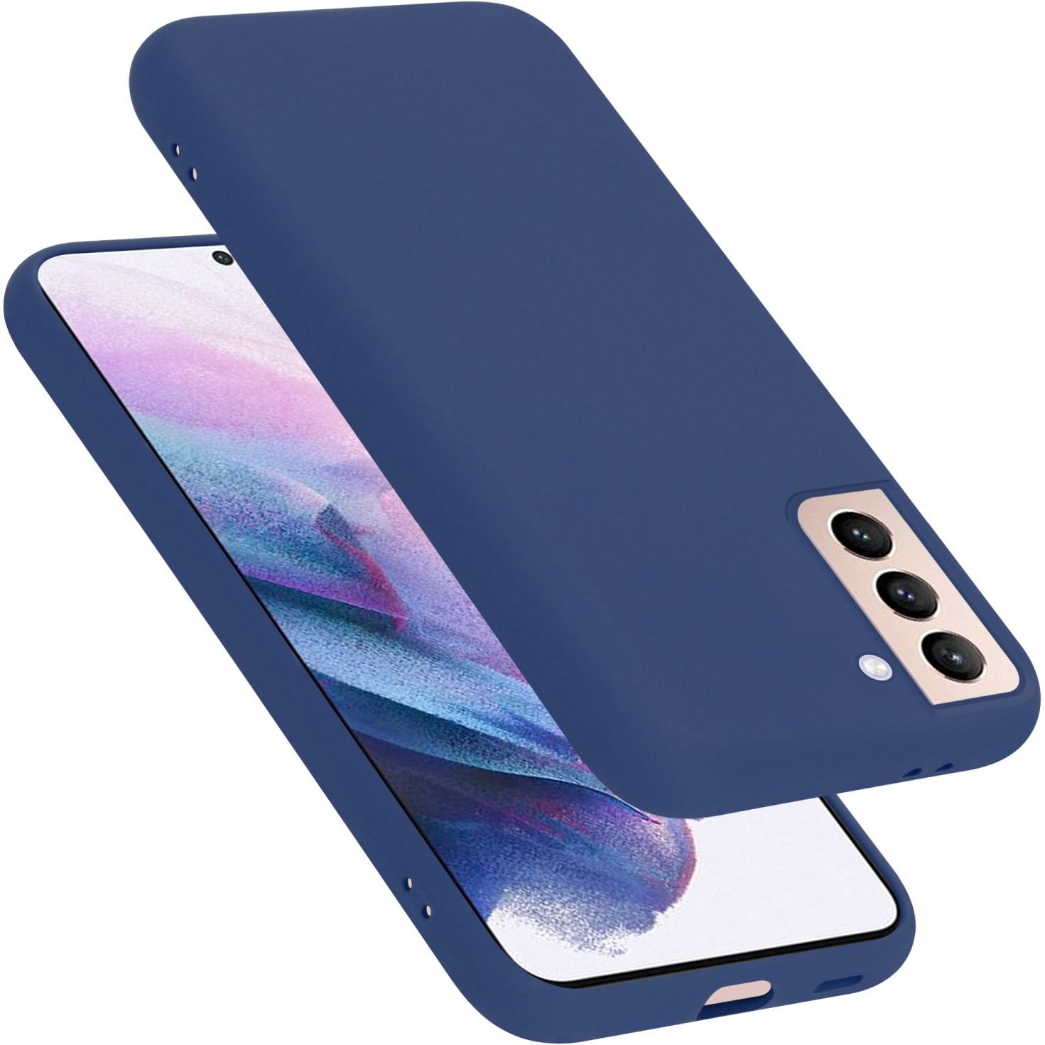 Cadorabo TPU Liquid Silicone Case Hülle (Samsung Galaxy S22+), Smartphone Hülle, Blau