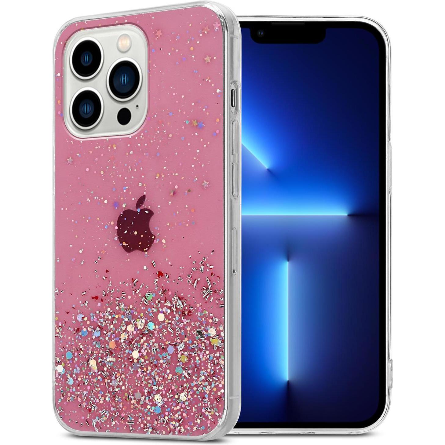 Thumbnail - Cadorabo TPU Cover funkelnder Glitter (Apple iPhone 13 Pro Max), Smartphone Hülle, Rosa