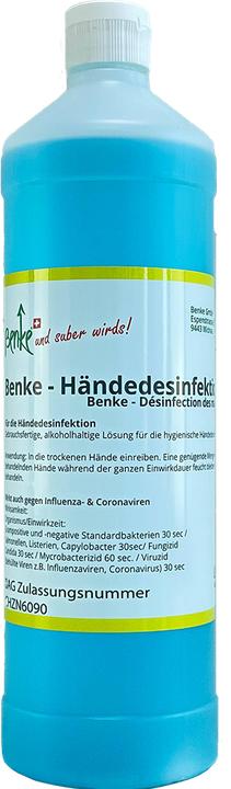 Image du produit Benke Désinfectant pour les mains - Swiss Made - 1 litre (1000 ml)