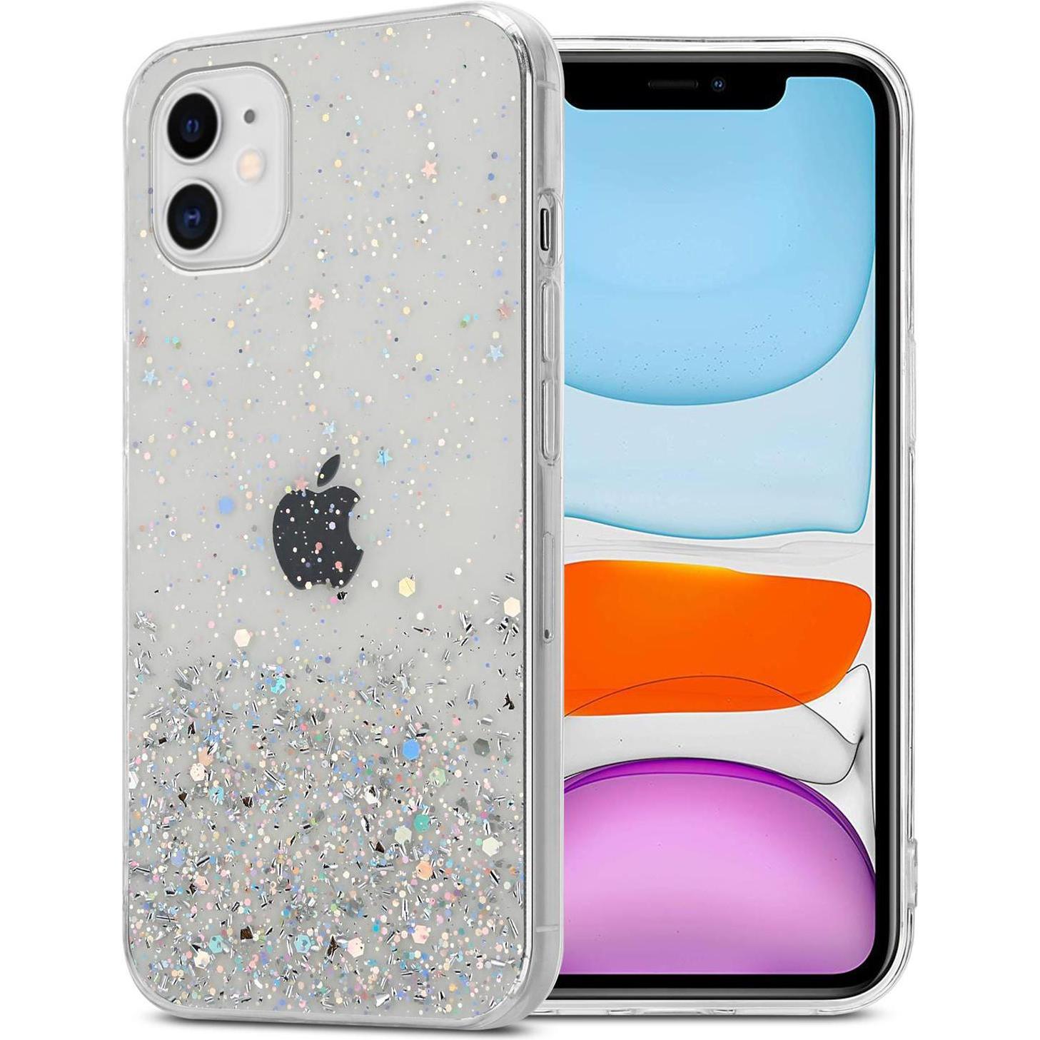 Cadorabo TPU Cover funkelnder Glitter (Apple iPhone 11 Pro Max), Smartphone Hülle, Transparent