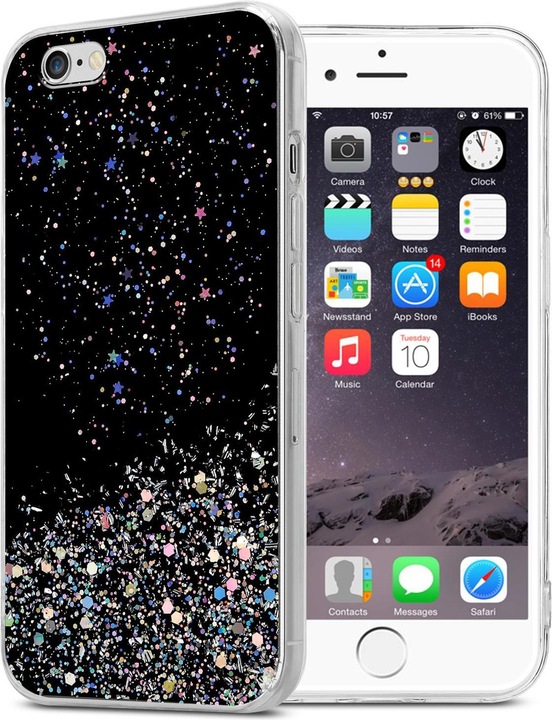 Black with glitter