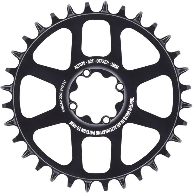 Produktbild e*13 Helix Race Kettenblatt, 34 Z, 3mm Offset, 8-loch, 11/12-fach, black (34)