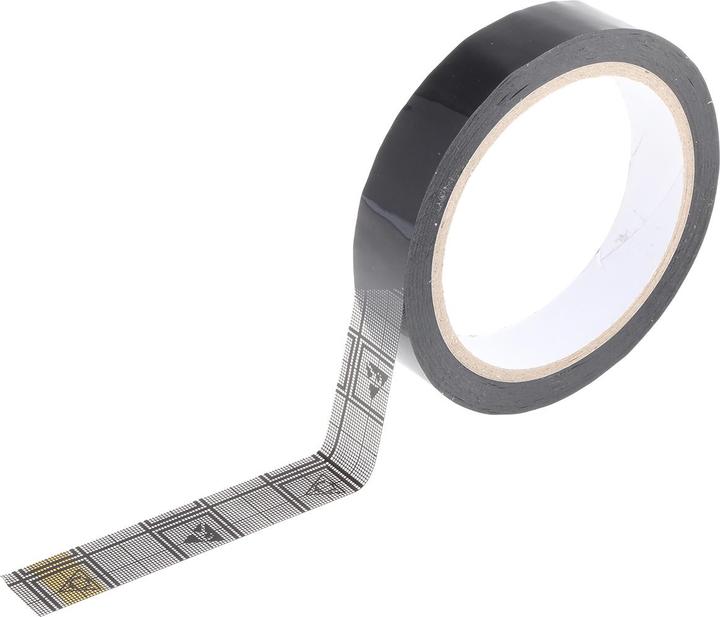 Actual product image RS PRO ESD Adhesive Tape, Clear Conductive Dissipative, 36m x 18mm e.g. for Packaging (18 mm)