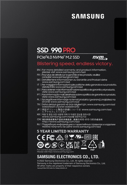 Productafbeelding Samsung NVMe™ SSD 990 Pro 2TB (2000 GB, M.2 2280)