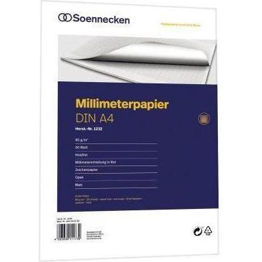 Soennecken, Kopierpapier, Millimeterpapierblock Papierformat: DIN A4 Grammatur: 80 g/m² (80 g/m², 50 x, A4)