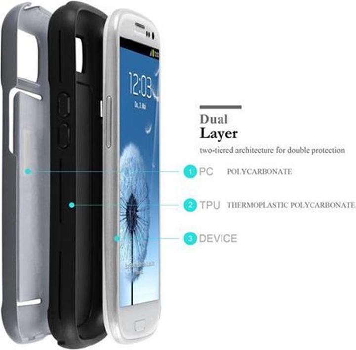 Image du produit Cadorabo Étui de protection hybride avec compartiment pour carte (Samsung Galaxy S3 Neo, Samsung Galaxy S3)