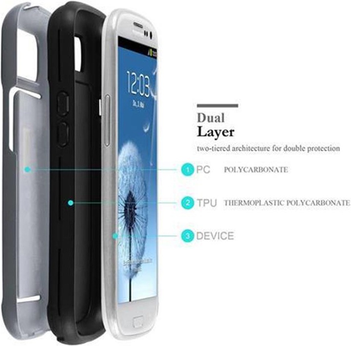 Image du produit Cadorabo Étui de protection hybride avec compartiment pour carte (Samsung Galaxy S3 Neo, Samsung Galaxy S3)