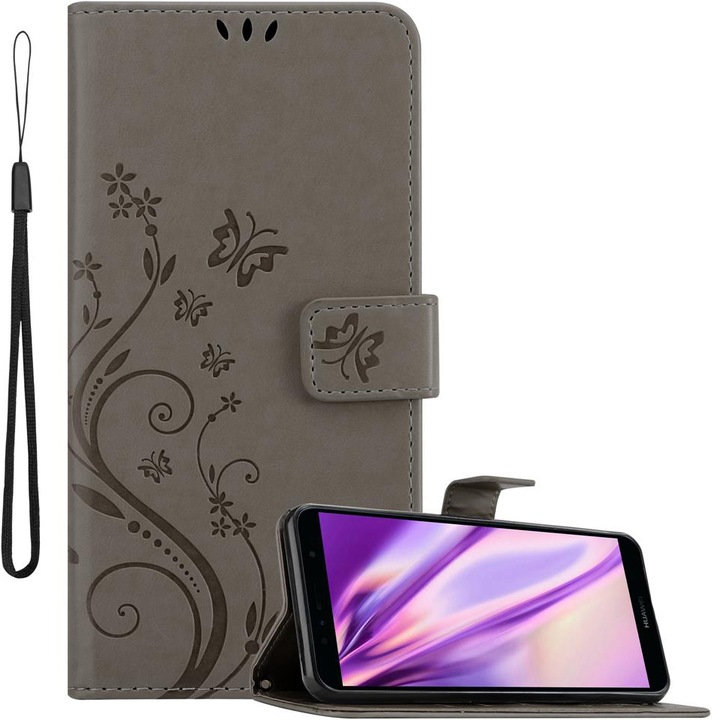 Actual product image Cadorabo Flower Book cover (Huawei Y6 Prime (2018), Huawei Honor 7a)