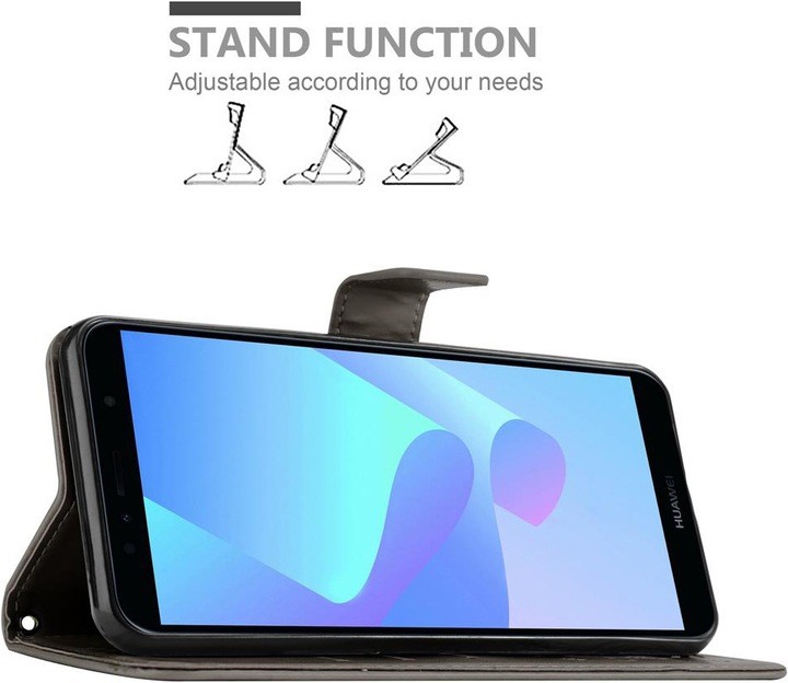 Actual product image Cadorabo Flower Book cover (Huawei Y6 Prime (2018), Huawei Honor 7a)