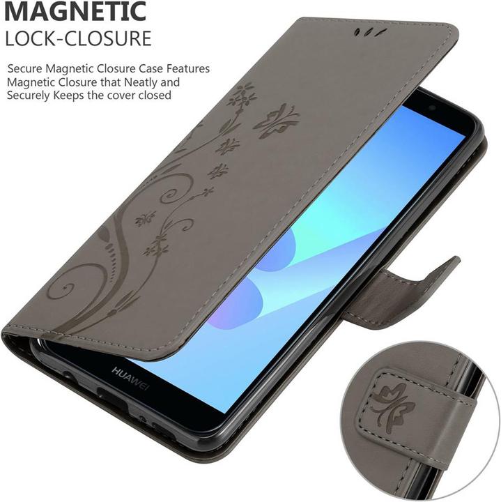Produktbild Cadorabo Flower Book Hülle (Huawei Honor 7a, Huawei Y6 Prime (2018))