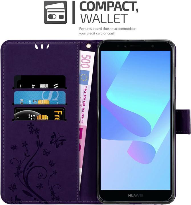 Produktbild Cadorabo Flower Book Hülle (Honor 7A, Huawei Y6 Prime (2018))