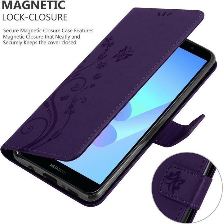 Produktbild Cadorabo Flower Book Hülle (Honor 7A, Huawei Y6 Prime (2018))