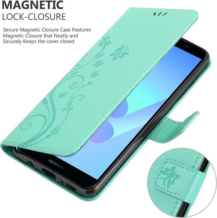 Actual product image Cadorabo Flower Book cover (Huawei Honor 7a, Huawei Y6 Prime (2018))