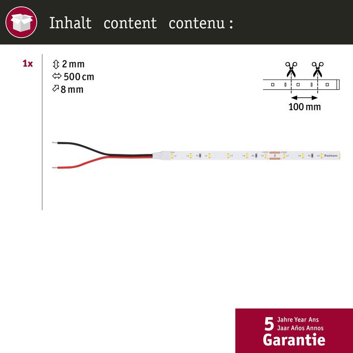 Immagine prodotto Paulmann Pro Strip Silver P25 (Bianco neutro, 500 cm, Interno)