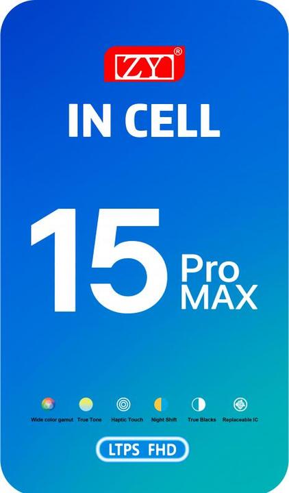 Produktbild Zy Display Unit für iPhone 15 Pro Max, In-Cell IC Version, Schwarz (Display, iPhone 15 Pro Max)