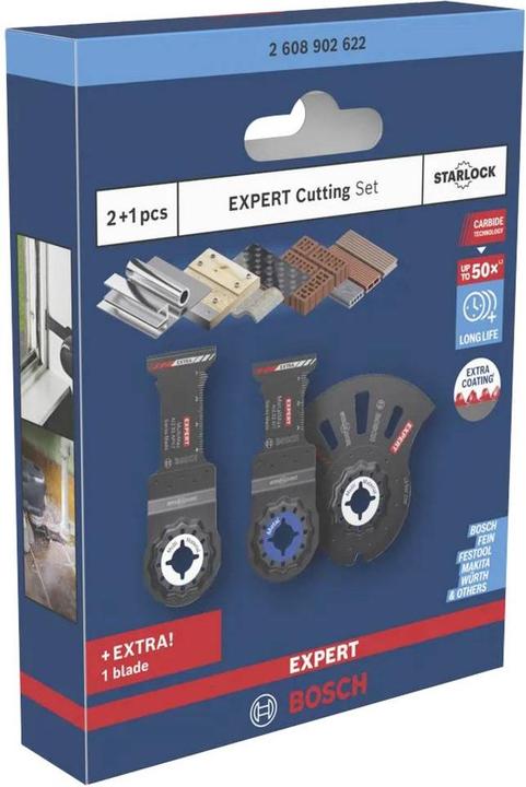 Produktbild Bosch Hausgeräte 3x EXPERT Sägeblatt Set (für Edelstahlrohre, Holz mit Metall, Länge mm, Professional Zubehör M