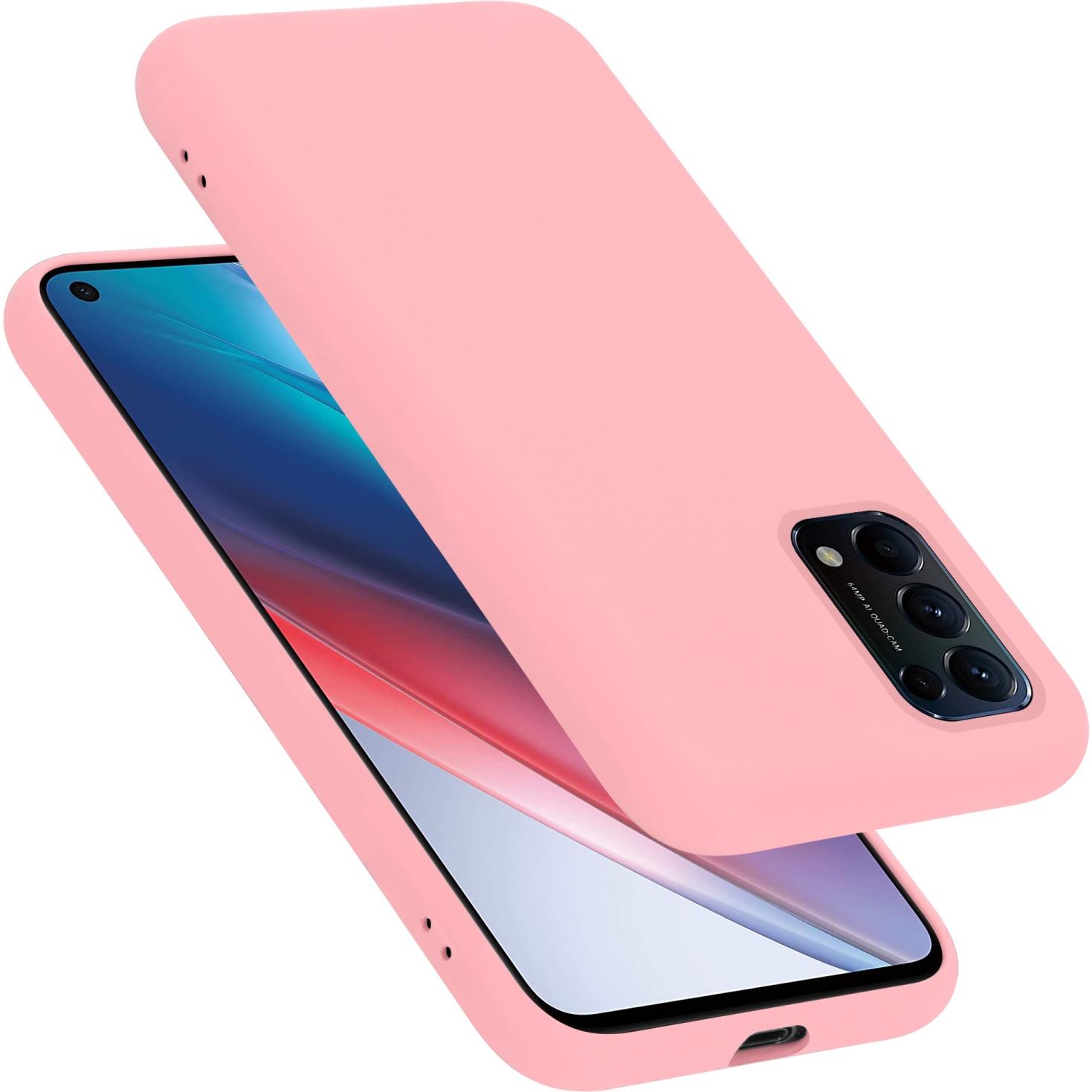 Cadorabo TPU Liquid Silicone Case Hülle (Oppo Find X3 Lite), Smartphone Hülle, Rosa