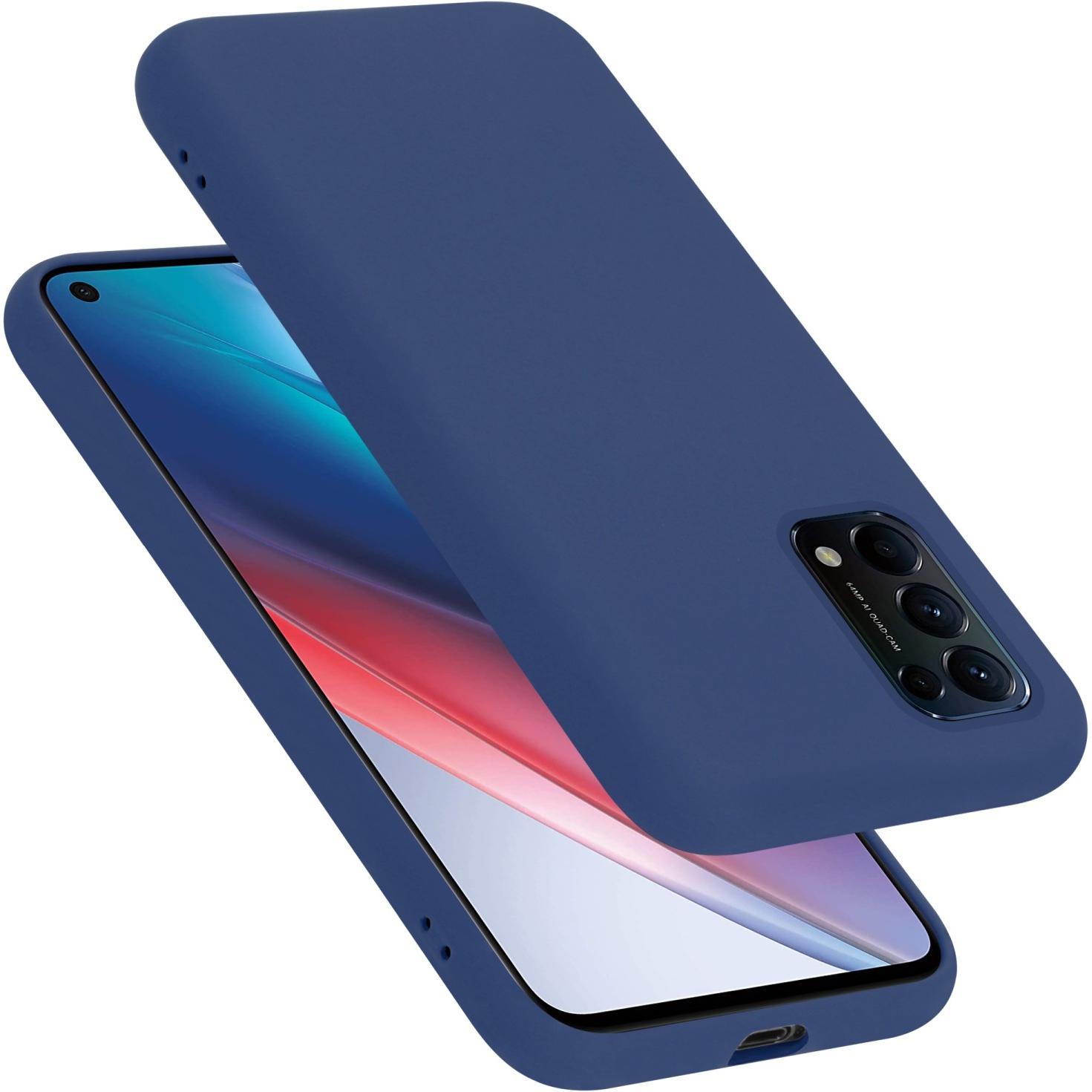 Cadorabo TPU Liquid Silicone Case Hülle (Oppo Find X3 Lite), Smartphone Hülle, Blau