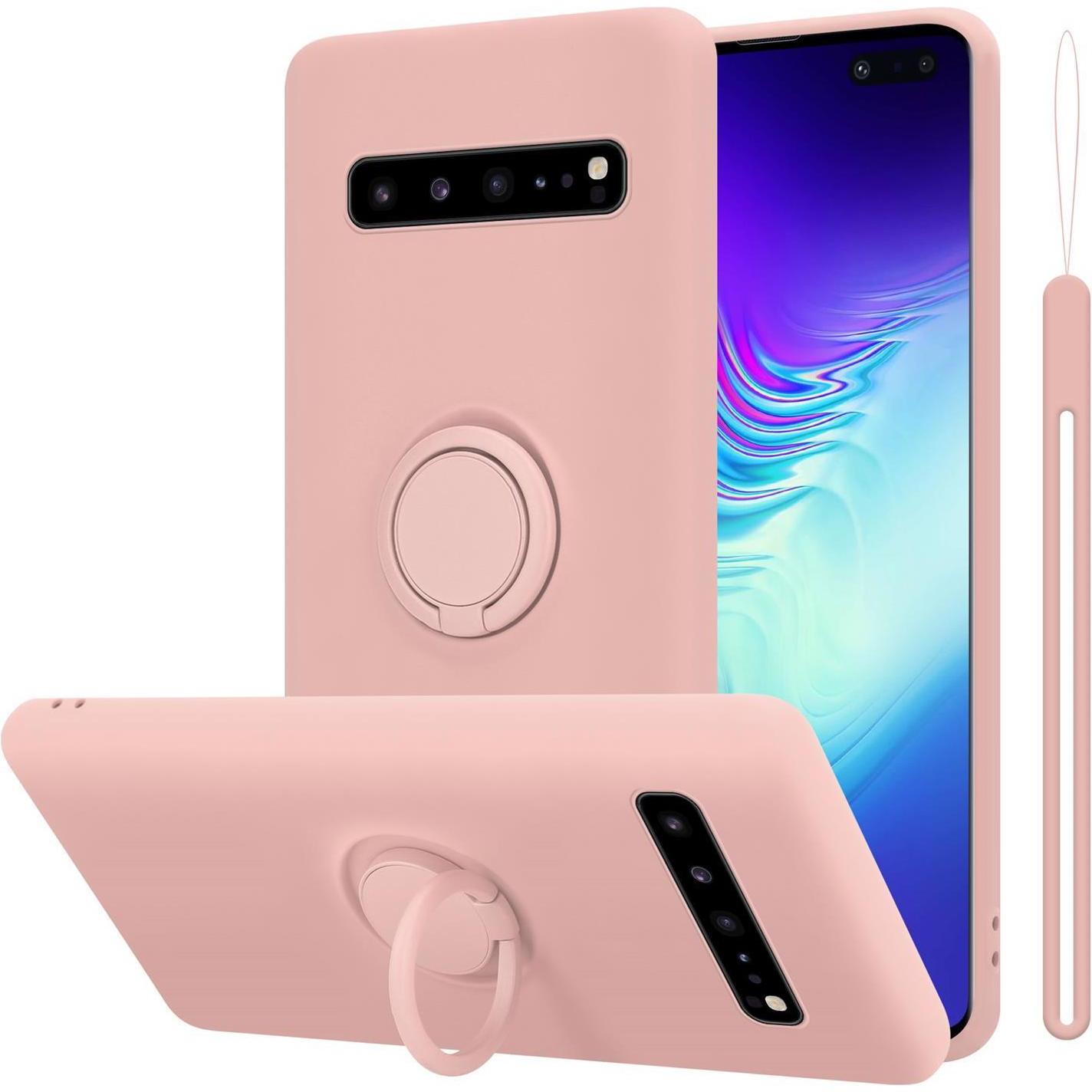 Cadorabo TPU Liquid Ring Silicone Case Hülle (Samsung Galaxy S10 5G), Smartphone Hülle, Rosa