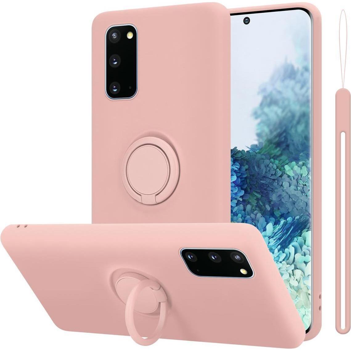 Cadorabo TPU Liquid Ring Silicone Case Hülle (Samsung Galaxy S20+), Smartphone Hülle, Rosa