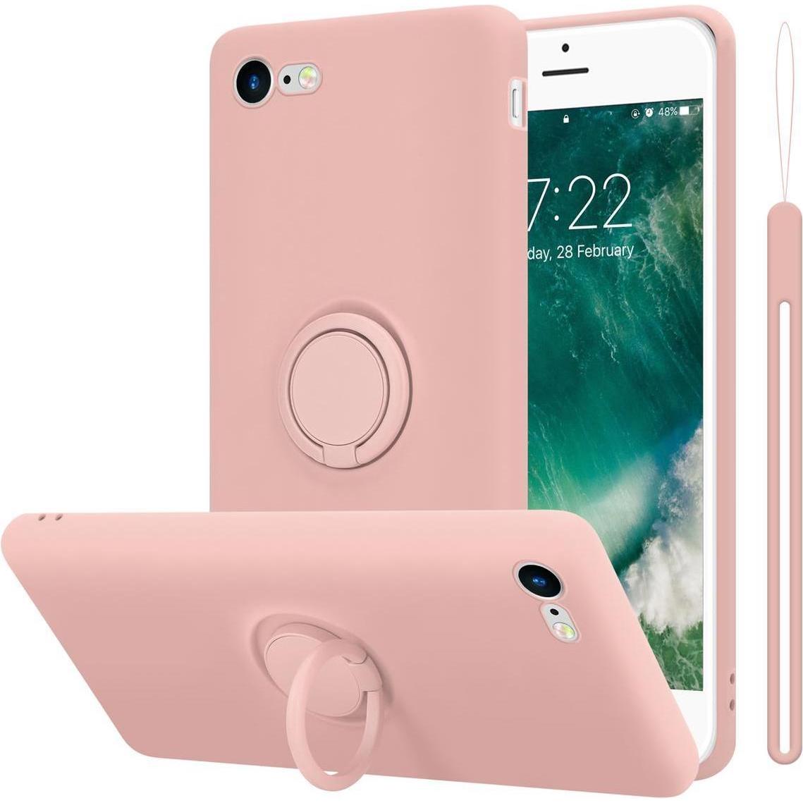 Cadorabo TPU Liquid Ring Silicone Case Hülle (Apple iPhone SE (2nd Gen), Apple iPhone 7), Smartphone Hülle, Rosa