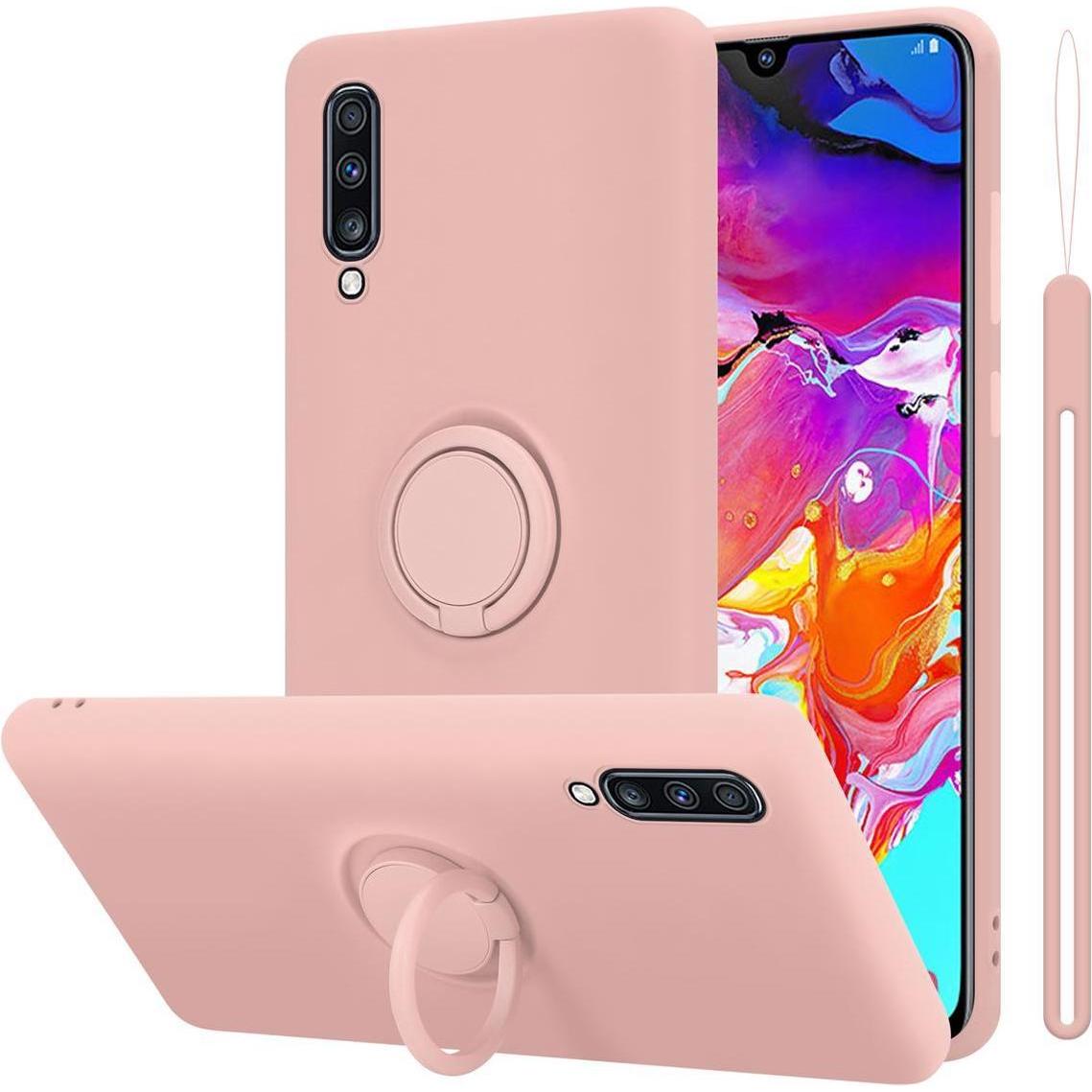 Cadorabo TPU Liquid Ring Silicone Case Hülle (Samsung Galaxy A70S, Samsung Galaxy A70), Smartphone Hülle, Rosa