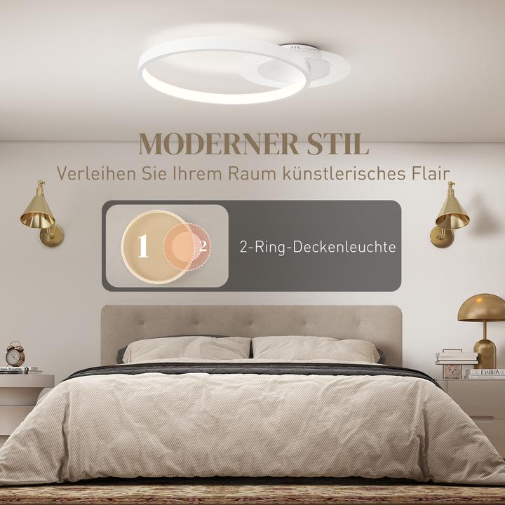 Produktbild Homcom Deckenleuchte Metall, Acryl Weiss