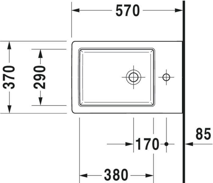 Actual product image Duravit Wall-mounted bidet VERO AIR m ÜL HLB 370x570mm 1 tap hole white WG