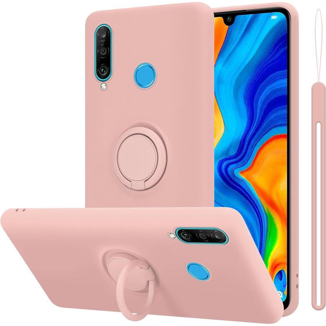 Cadorabo TPU Liquid Ring Silicone Case Hülle (Huawei P30 Lite), Smartphone Hülle, Rosa