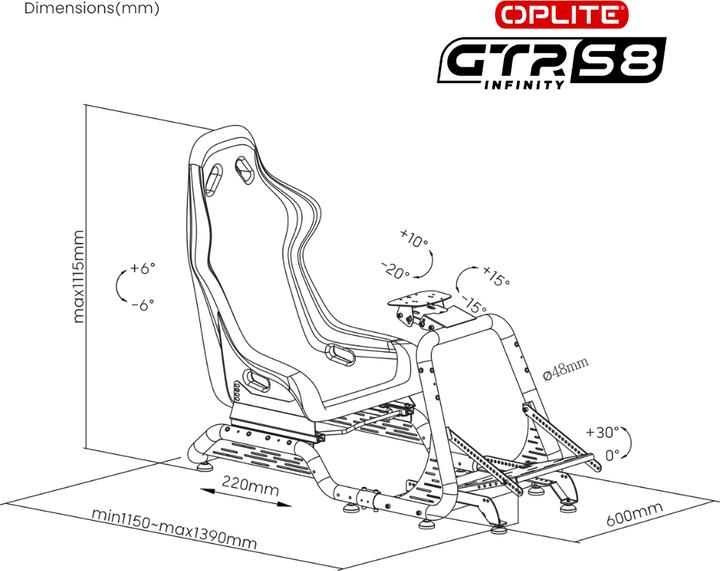 Actual product image Oplite Cockpit GTR S8 Elite Force Red