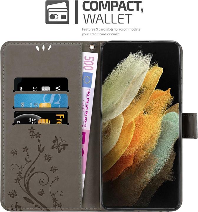 Produktbild Cadorabo Flower Book Hülle (Samsung Galaxy S21 Ultra)