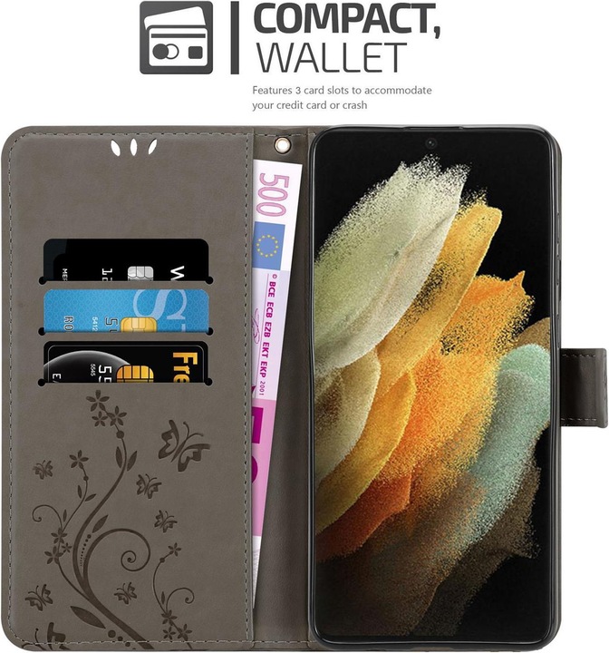 Actual product image Cadorabo Flower Book cover (Samsung Galaxy S21 Ultra)