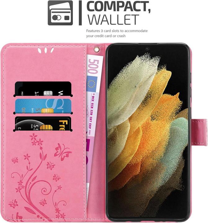 Produktbild Cadorabo Flower Book Hülle (Samsung Galaxy S21 Ultra)