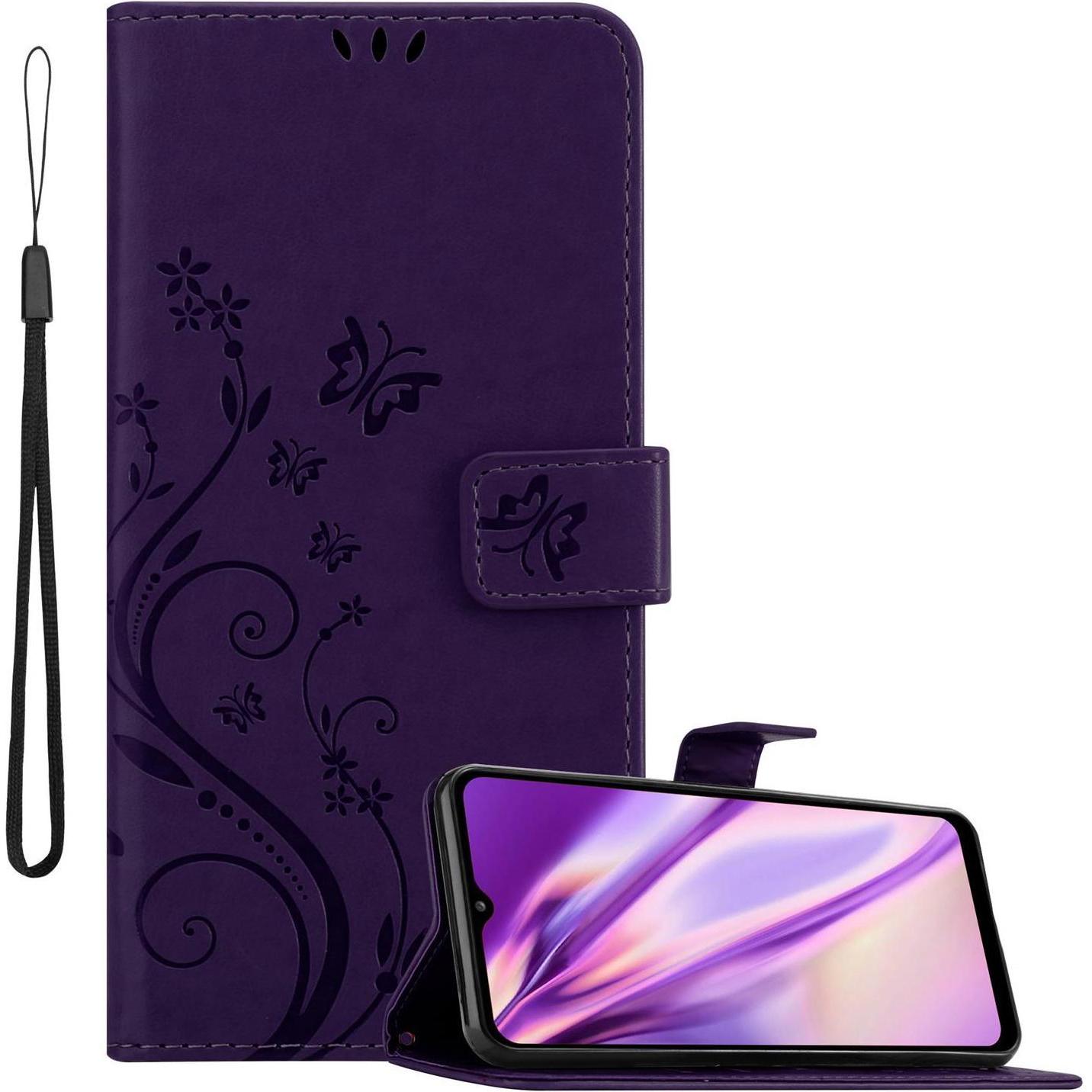 Cadorabo Flower Book Hülle (Samsung Galaxy A32 5G), Smartphone Hülle, Violett