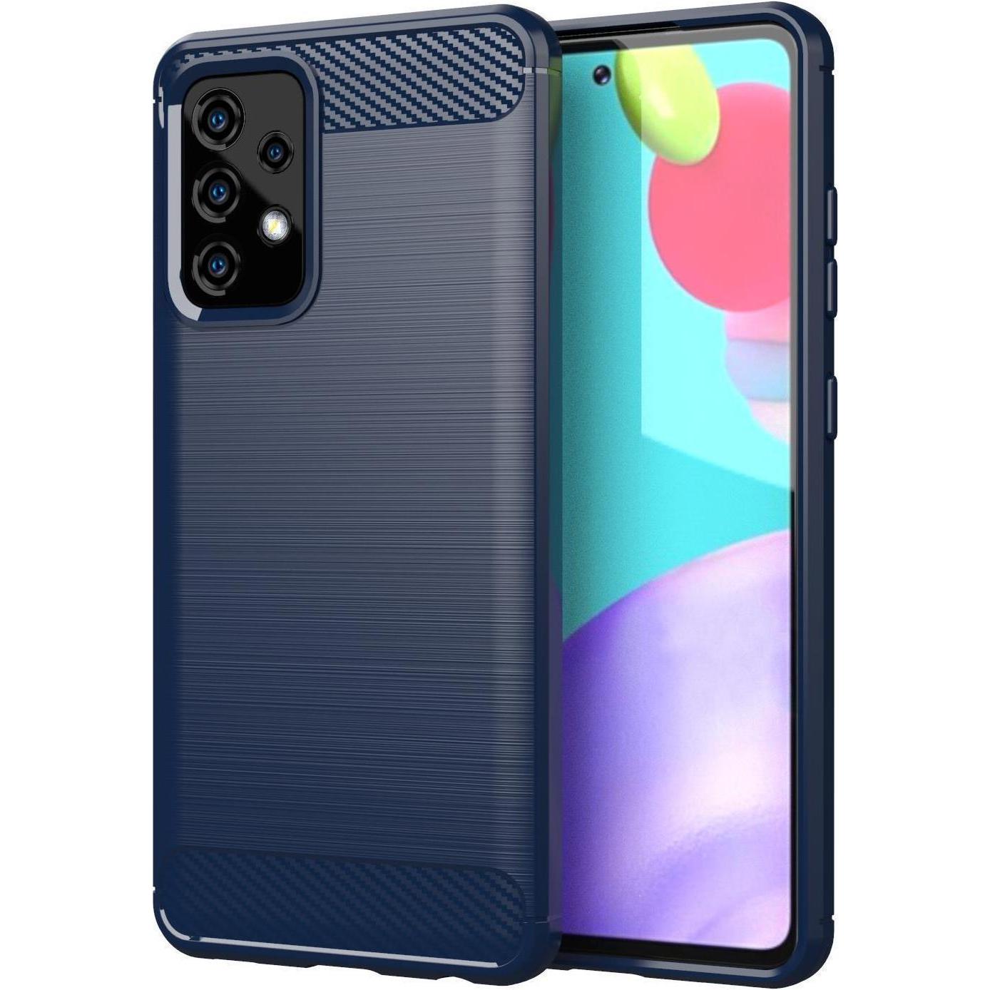 Cadorabo TPU Ultra Slim carbon edelstahl Kombi Hülle (Samsung Galaxy A91, Samsung Galaxy S10 Lite), Smartphone Hülle, Bl...