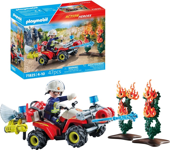 Actual product image Playmobil Quad fire brigade extinguishes hedge fire (71825, Playmobil Action Heroes)
